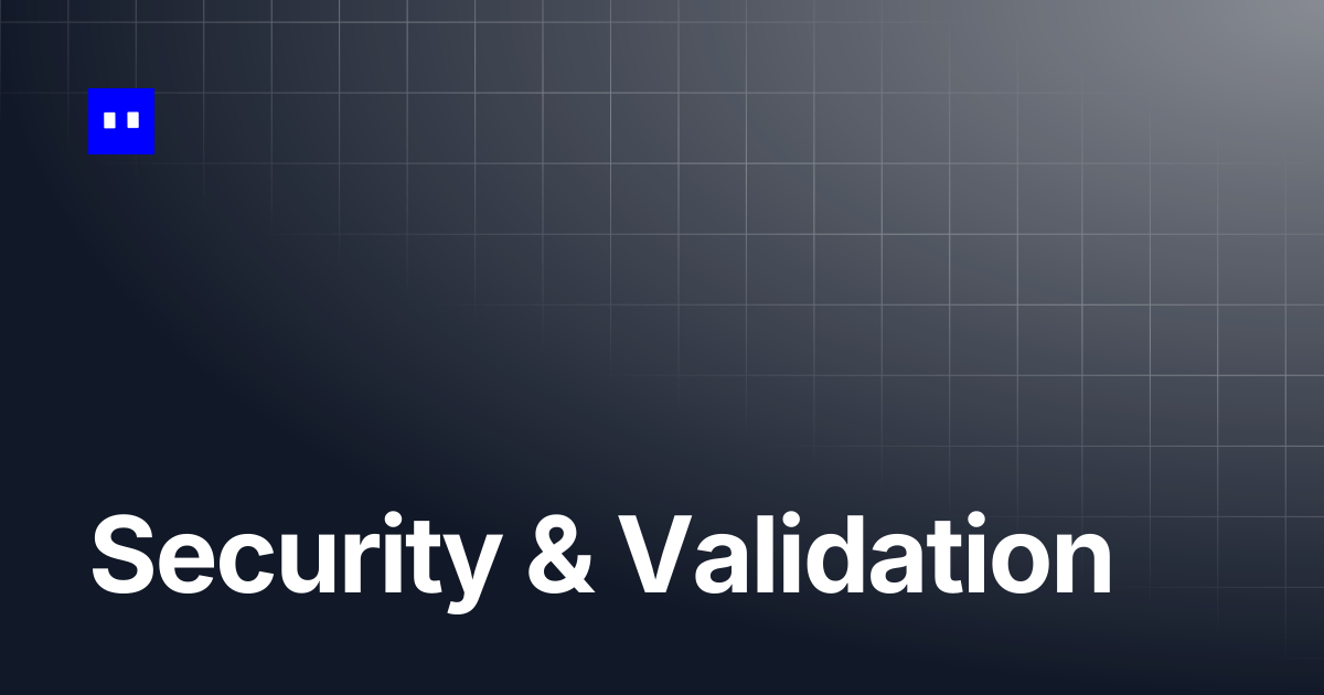 Security & Validation | PIXY Docs
